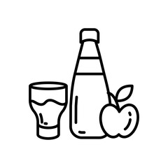 Cider Outline Icon, Vector illustration