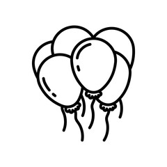 Balloons Outline Icon, Vector illustration