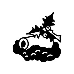 Yule Log Glyph Icon, Vector illustration