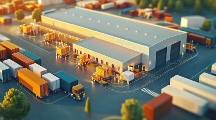 Fototapeta premium Logistic management concept. The complex process of planning, organizing and controlling resources to meet the needs of customers. The efficient flow and storage of goods, services
