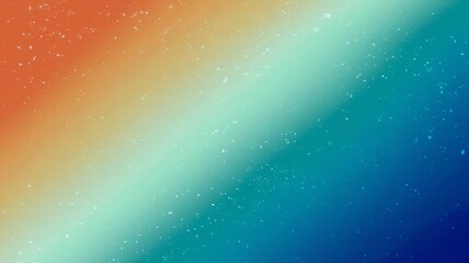 Obraz premium Gradient background blue orange. Abstract background with blue, orange, and teal gradient with white speckles. Evokes a sense of calmness and peace.