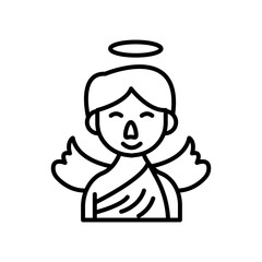 Angel Outline Icon, Vector illustration