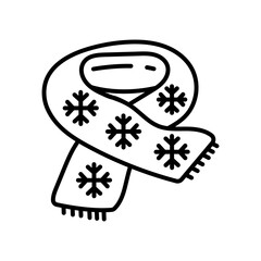 Scarf Outline Icon, Vector illustration