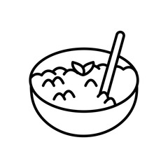 Mashed Potato Outline Icon, Vector illustration