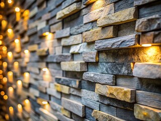 Naklejka premium Low Light Natural Decorative Stone Wall in Gray Tones for Elegant Backgrounds