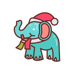 White Elephant Filled Icons , Vector illustration