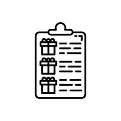Gift Wishlist Outline Icon, Vector illustration