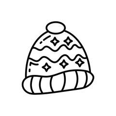Beanie Outline Icon, Vector illustration