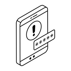 A colored design icon of password error