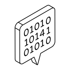 Creative design icon of binary data chat