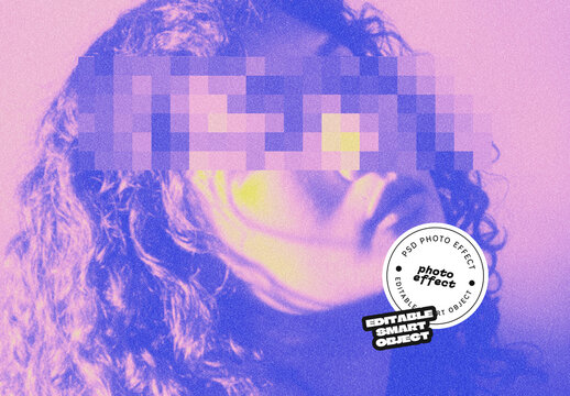 Monochrome Pixelated Photo Effect