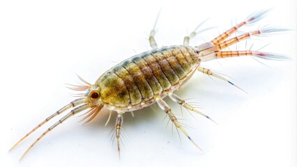Fototapeta premium Marine copepod in plankton form against white background