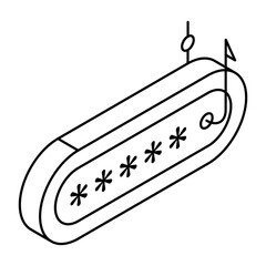 A flat design icon of phishing password 
