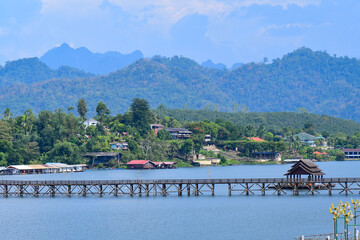 Fototapeta premium village on the lake