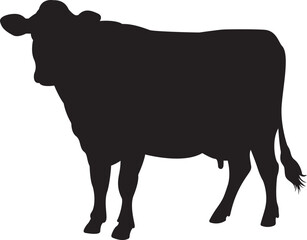 The silhouette of cow vector art