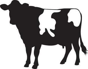 The silhouette of cow vector art