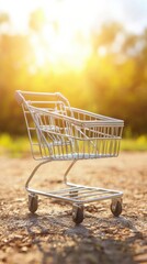 Exploring the Beauty of a Shopping Cart Under the Golden Sunlight