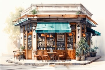 Fototapeta premium Table cafe architecture restaurant.