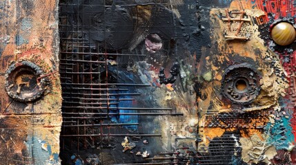 A mixed media piece incorporating elements of technology and science to explore the mysteries of dark matter.