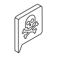 A flat design icon of spam chat