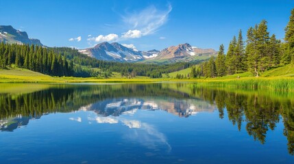 Fototapeta premium Reflective Mountain Lake