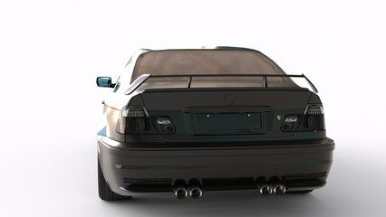 black luxury cars with white background