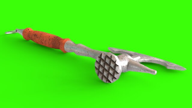 butcher poleaxe with green background