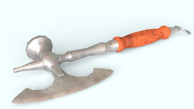 butcher poleaxe with white background