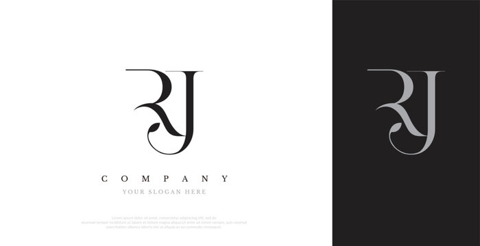 Initial RJ Logo Design Vector 