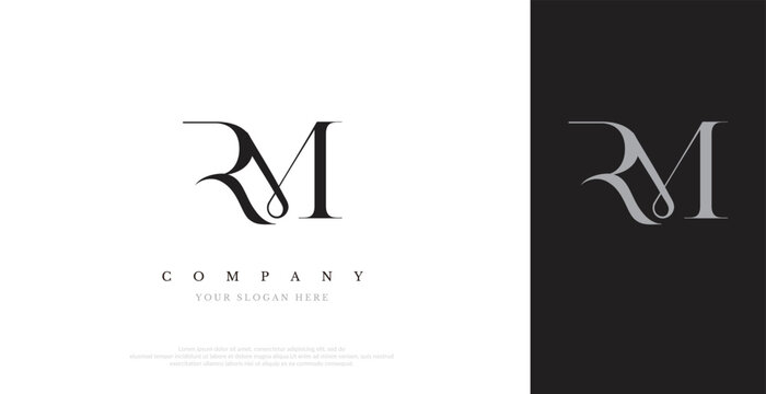 Initial RM Logo Design Vector 