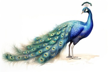 Obraz premium Peacock animal bird side view.