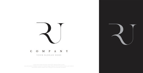 Initial RU Logo Design Vector 
