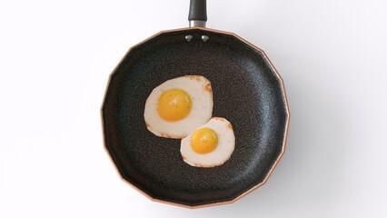 egg omelet in copper pan