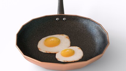 egg omelet in copper pan