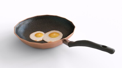 egg omelet in copper pan
