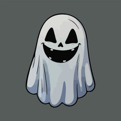 Halloween Ghost Sticker with solid Background