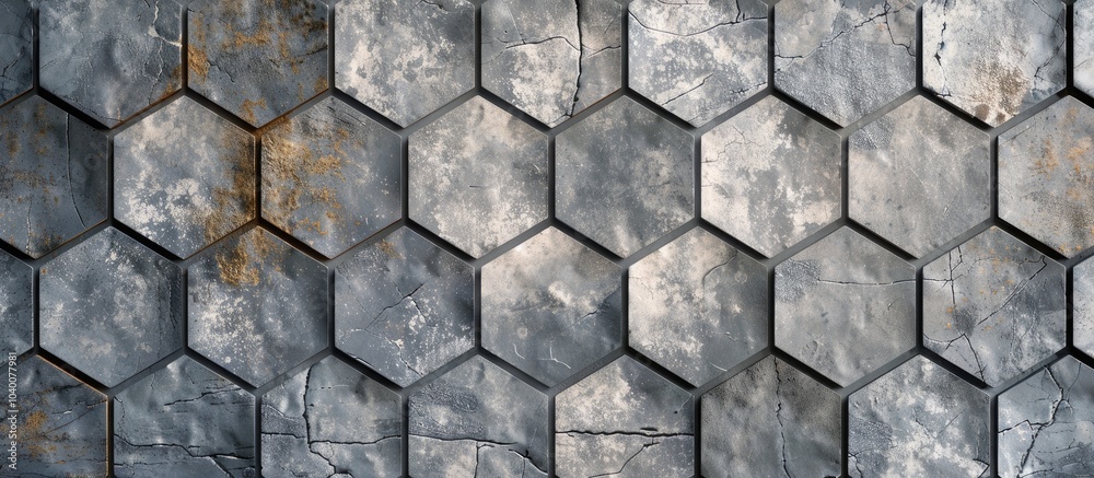 Fototapete grey hexagon pattern ideal for table furniture or wallpaper with ample copy space image potential