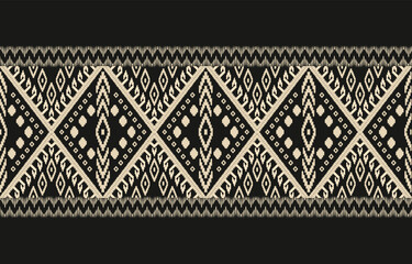 Obraz premium Geometric ethnic oriental ikat seamless pattern color oriental. Aztec ornament print. Design for background ,curtain, carpet, wallpaper, clothing, wrapping, Batik, vector illustration.