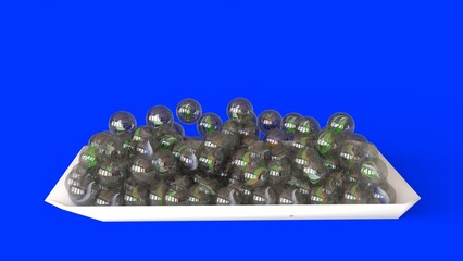 Glass Marbles with blue background