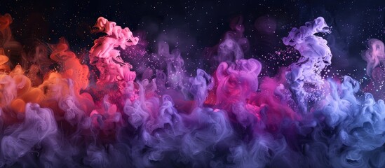Obraz premium Abstract creative art background wallpaper with colorful paint splashes resembling smoke providing a unique and artistic copy space image