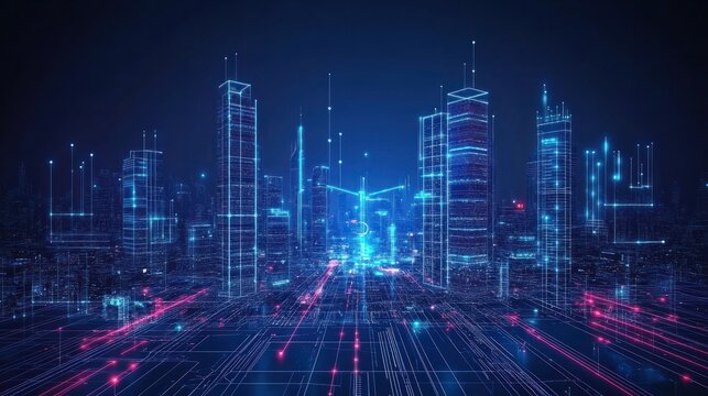 Smart city big data connection technology concept .