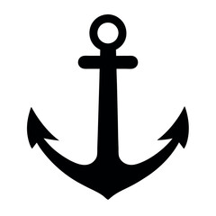 Black anchor icon silhouette image © md manik hossain