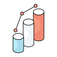 Creative design icon of financial graph