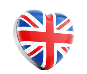 I love Britain heart badge isolated on transparent background.