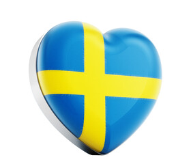 Fototapeta premium I love Sweden heart badge isolated on transparent background.