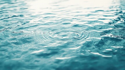 Panoramic water banner showcasing a white water texture, with delicate aqua surface rings and gentle ripples.