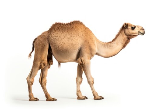 Dromedary camel animal mammal white background.