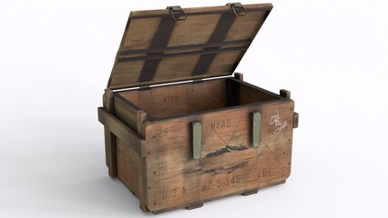 wooden box car white background