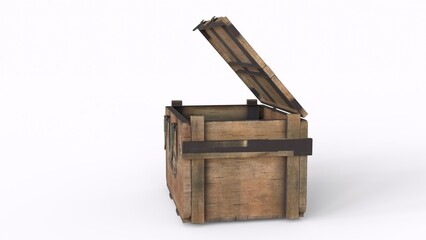 wooden box car white background