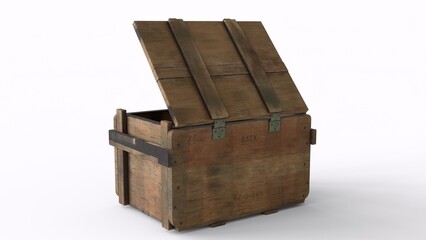 wooden box car white background